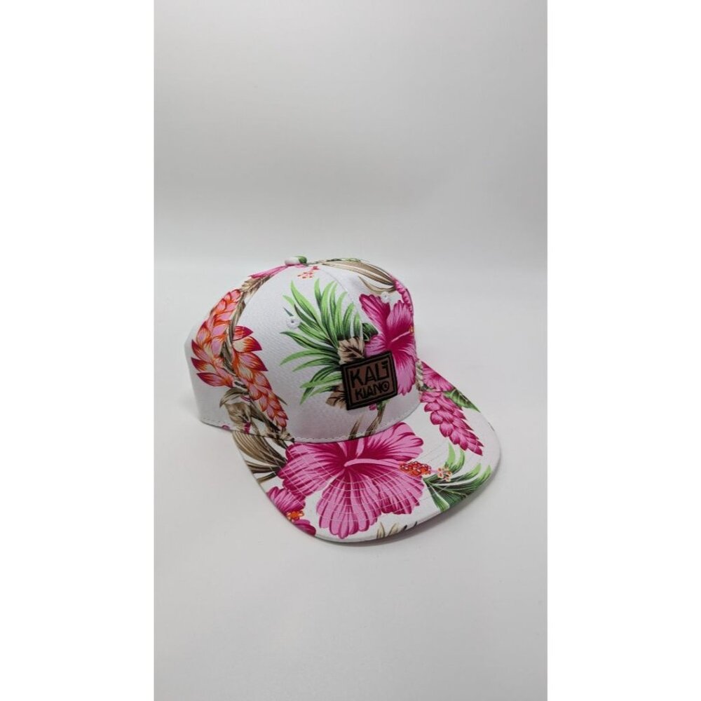 Crown White/Pink Floral "Kali Kiano" Baseball Cap